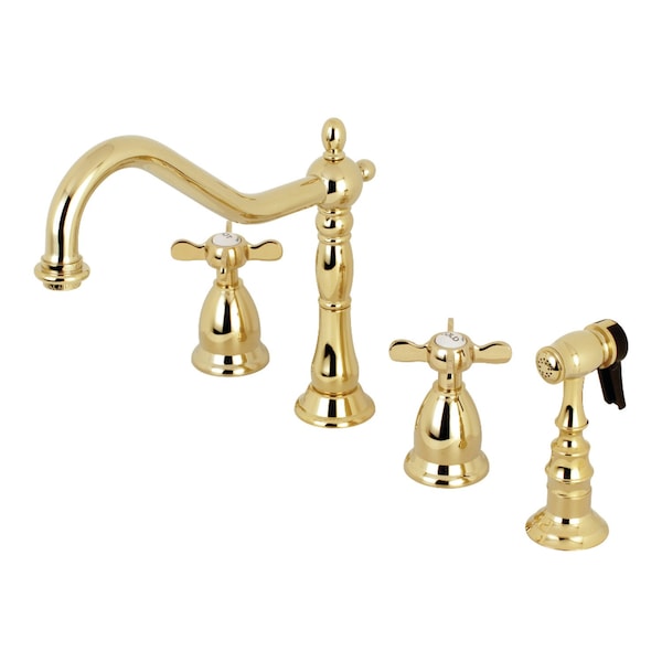 KS1792BEXBS Widespread Kitchen Faucet, Polished Brass